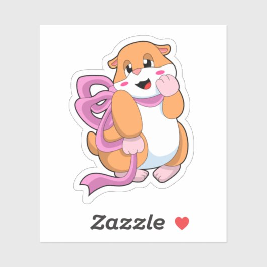 Sticker Hamster avec ruban (Feuille)