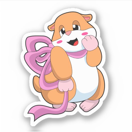 Sticker Hamster avec ruban (Devant)