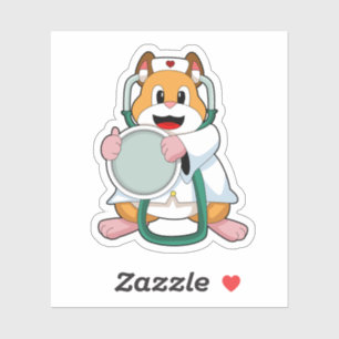 Sticker Hamster comme docteur avec Stethoscope.PNG