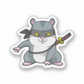 Sticker Hamster comme Ninja dans les arts martiaux avec ép (Recto)
