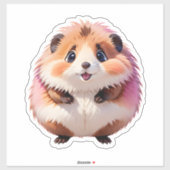 Sticker Hamster Cute Fluffy (Feuille)