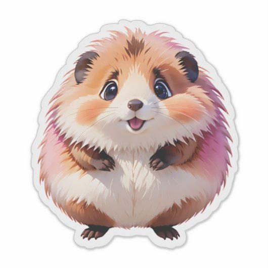 Sticker Hamster Cute Fluffy (Devant)