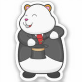 Sticker Hamster en magicien avec baguette magique et Casqu (Recto)