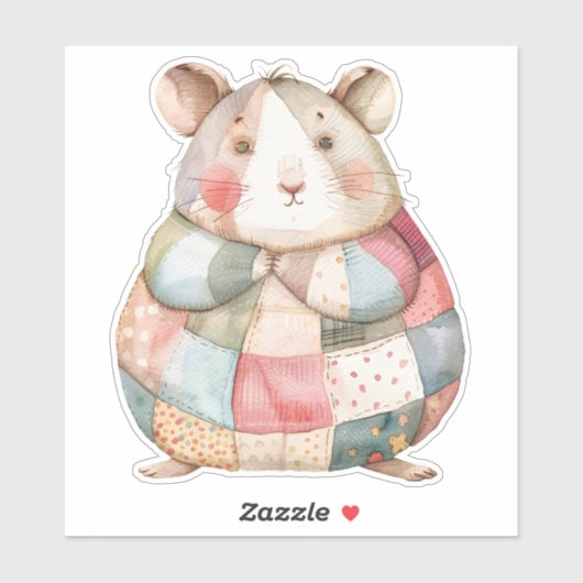 Sticker Hamster Patchwork (Feuille)
