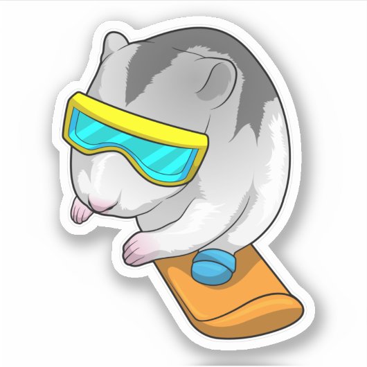 Sticker Hamster Snowboard Snowboard (Devant)