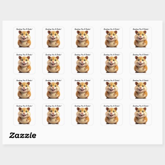 Sticker hamster souriant (Feuille)