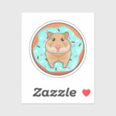Sticker Hamster with Donut (Feuille)