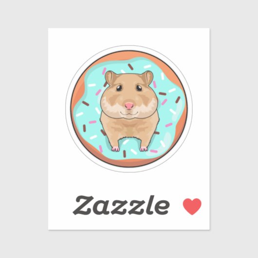 Sticker Hamster with Donut (Feuille)