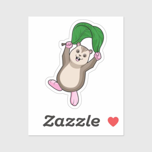 Sticker Hamster with Parachute (Feuille)