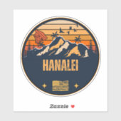 Sticker Hanalei, Hawaï (Feuille)