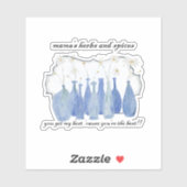 Sticker Hand Painted Daisy Rosemary Jar Bottle  (Feuille)