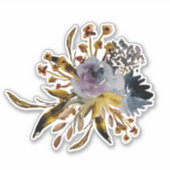 Sticker Hand-Painted Graphite Florals in Purple  (Devant)