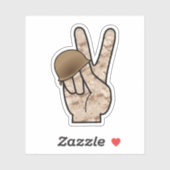Sticker Hand Peace Camouflage (Feuille)