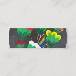 Sticker- Handgemaakte kunst - Vlinderbloem Mini Visitekaartje