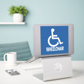 Sticker Handicap Fauteuil roulant (Ordinateur portable sur le bureau)