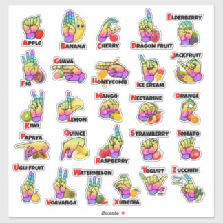Sticker Hands & Harvest: Learn ASL with Fruits