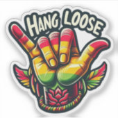 Sticker Hang Loose Rasta (Devant)