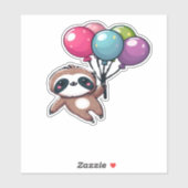 Sticker Hang Out It's My Birthday Balloon Sloth, Cu (Feuille)
