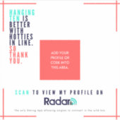 Sticker "Hang Ten" - Carte QR Vinyl SURF (Devant)