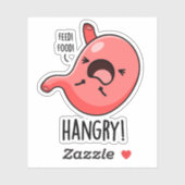 Sticker Hanseuse Faim Faim Stomach Pun (Feuille)