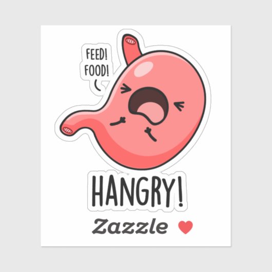 Sticker Hanseuse Faim Faim Stomach Pun (Feuille)