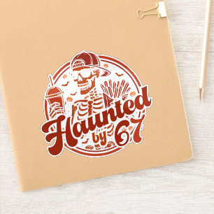 Sticker Hanté par 67 Drôle d'Halloween Six Sept 67 Meme
