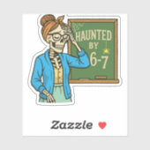 Sticker Hanté par un professeur drôle squelette d'Hallowee (Feuille)