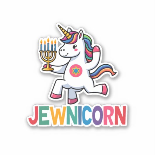 Sticker Hanukkah Dabbing Unicorn Jewnicorn Chanukah Jewish (Devant)