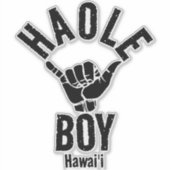 STICKER HAOLE GARY SHAKA HAWAII (Devant)