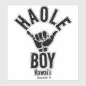 STICKER HAOLE GARY SHAKA HAWAII (Feuille)