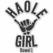 STICKER HAOLE GIRL SHAKA HAWAII (Devant)
