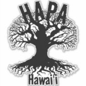 Sticker HAPA HAWAII ROOTS Blk (Devant)