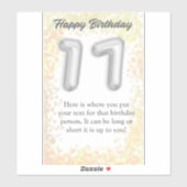 Sticker "Happy 17th Birthday" - Personnaliser (Feuille)