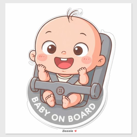 Sticker Happy Baby Cartoon (Feuille)