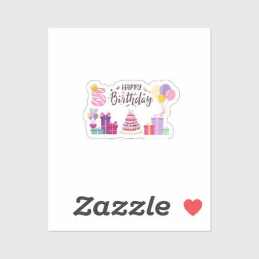 Sticker Happy Birthday Editable Design  (Feuille)