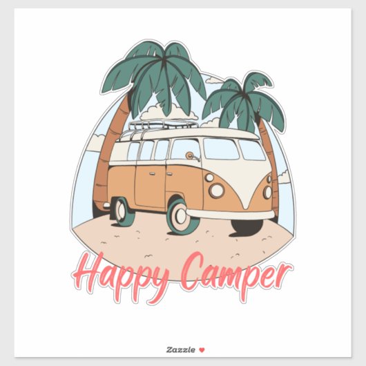 Sticker Happy camper (Feuille)