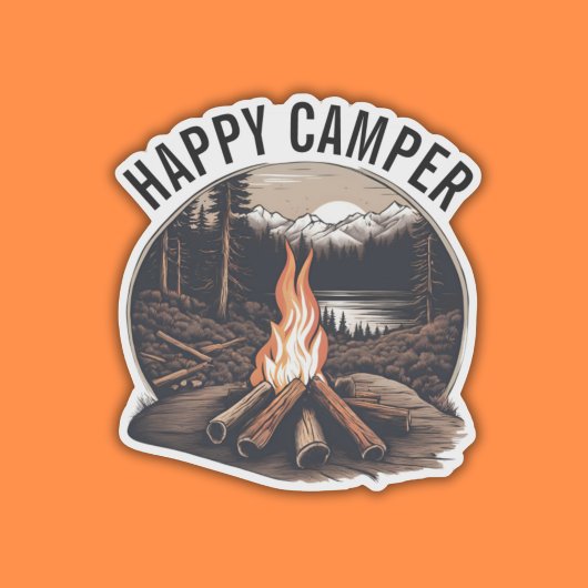 Sticker Happy Camper imperméable