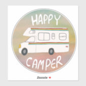 Sticker Happy Camper Rainbow RV Sunset Motorhome RV (Feuille)