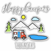 Sticker Happy Campers Camping RV Véhicule récréatif (Devant)