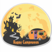 Sticker Happy Campoween hantée maison caravane rv camper (Devant)