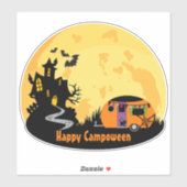 Sticker Happy Campoween hantée maison caravane rv camper (Feuille)