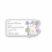 Sticker Happy Chat avec Fleurs ID bagage (Devant)