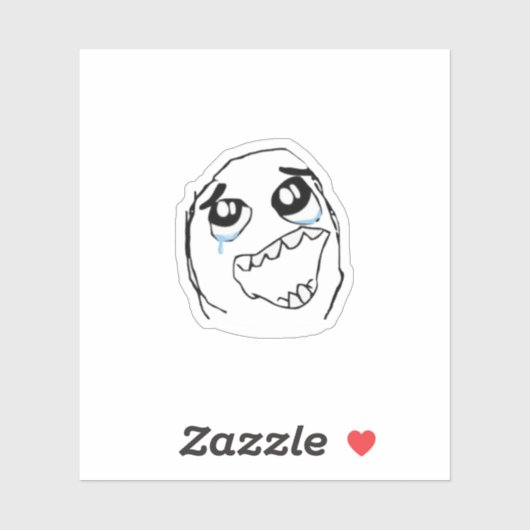 Sticker Happy Derp Meme (Feuille)