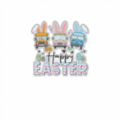 Sticker Happy Easter Day Funny School Bus Driver Life Happ (Devant)