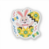 Sticker Happy Easter Party Bunny Popping Out  (Devant)