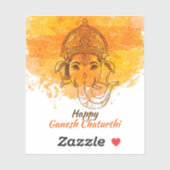Sticker Happy Ganesh Chaturthi (Feuille)