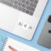 Sticker Happy Gary ᕕ( ᐛ )Meme Emoticon Text Art St. (Ordinateur portable avec iPhone)