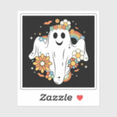 Sticker Happy Ghost Retro Hippie Vibe (Feuille)
