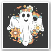 Sticker Happy Ghost Retro Hippie Vibe (Devant)