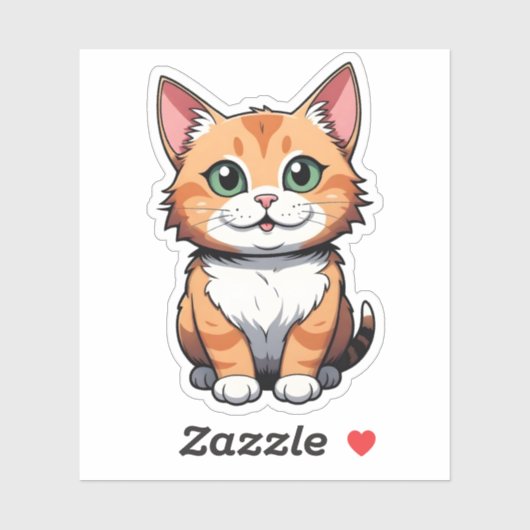 Sticker Happy Ginger Tabby Cat (Feuille)